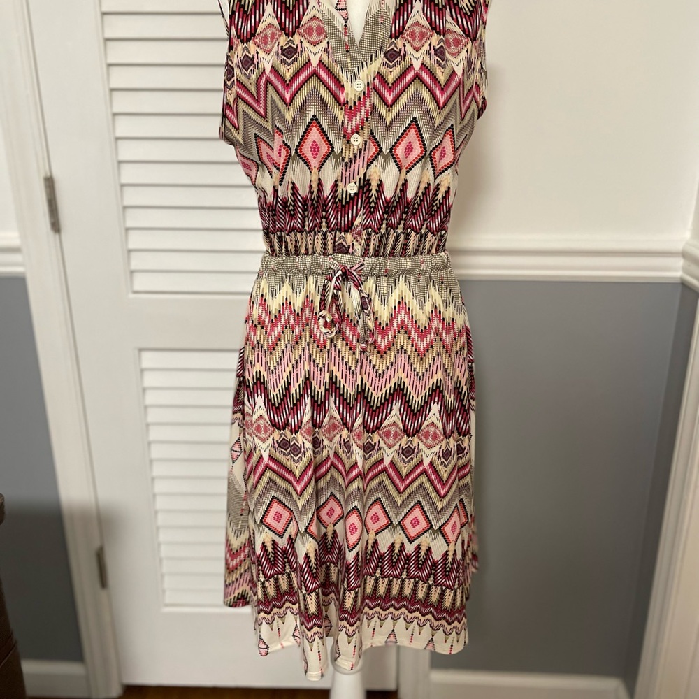 Robert Louis Sleeveless Geometric Dress